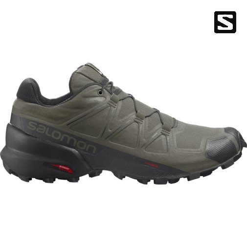 Salomon Speedcross 5 Wide Men's Trail Running Shoes Olive | CA 46H95